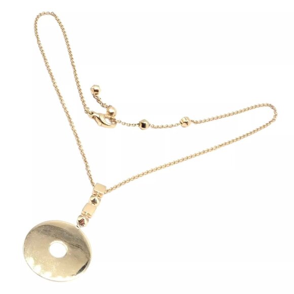 Authentic! Bulgari Bvlgari Lucea 18k Yellow Gold Round Pendant Necklace - Picture 3 of 10
